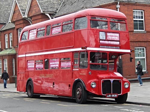 London red Routemaster bus, Cardiff, Wales, UK