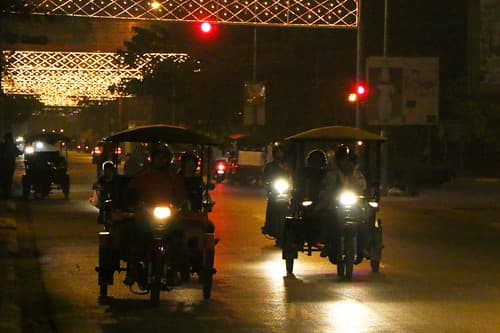 Siem Reap at night, Cambodia