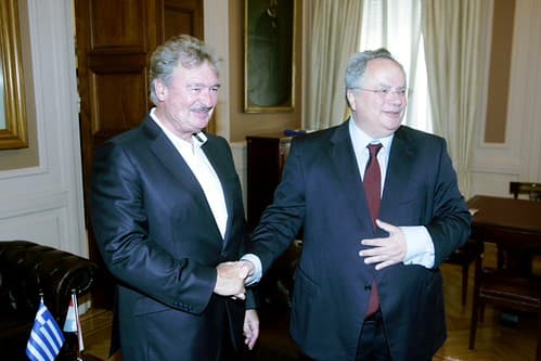 Ο Υπουργός Εξωτερικών, Νίκος Κοτζιάς, συναντήθηκε με τον Υπουργό Εξωτερικών του Λουξεμβούργου Jean Asselborn, Αθήνα, Υπουργείο Εξωτερικών, 15/5/2015